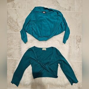 Vintage Teal Crochet Bolero Cardigans